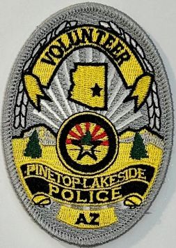 PINETOP-LAKESIDE POLICE VOLUNTEER BADGE PATCH - SEW ON.